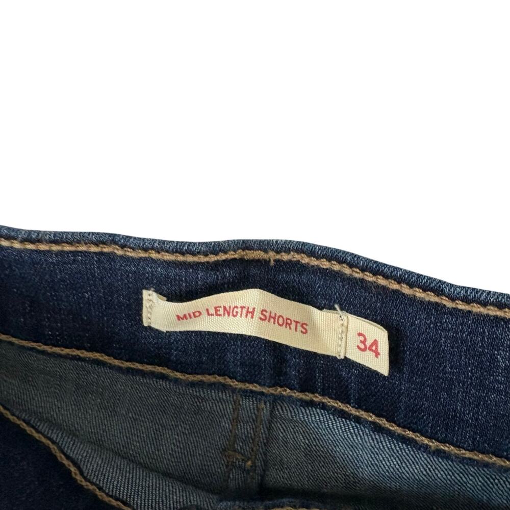 Levi's Shorts Women’s 34 Blue Mid Length Levis Denim Jeans Cotton 39” Waist - Picture 6 of 6